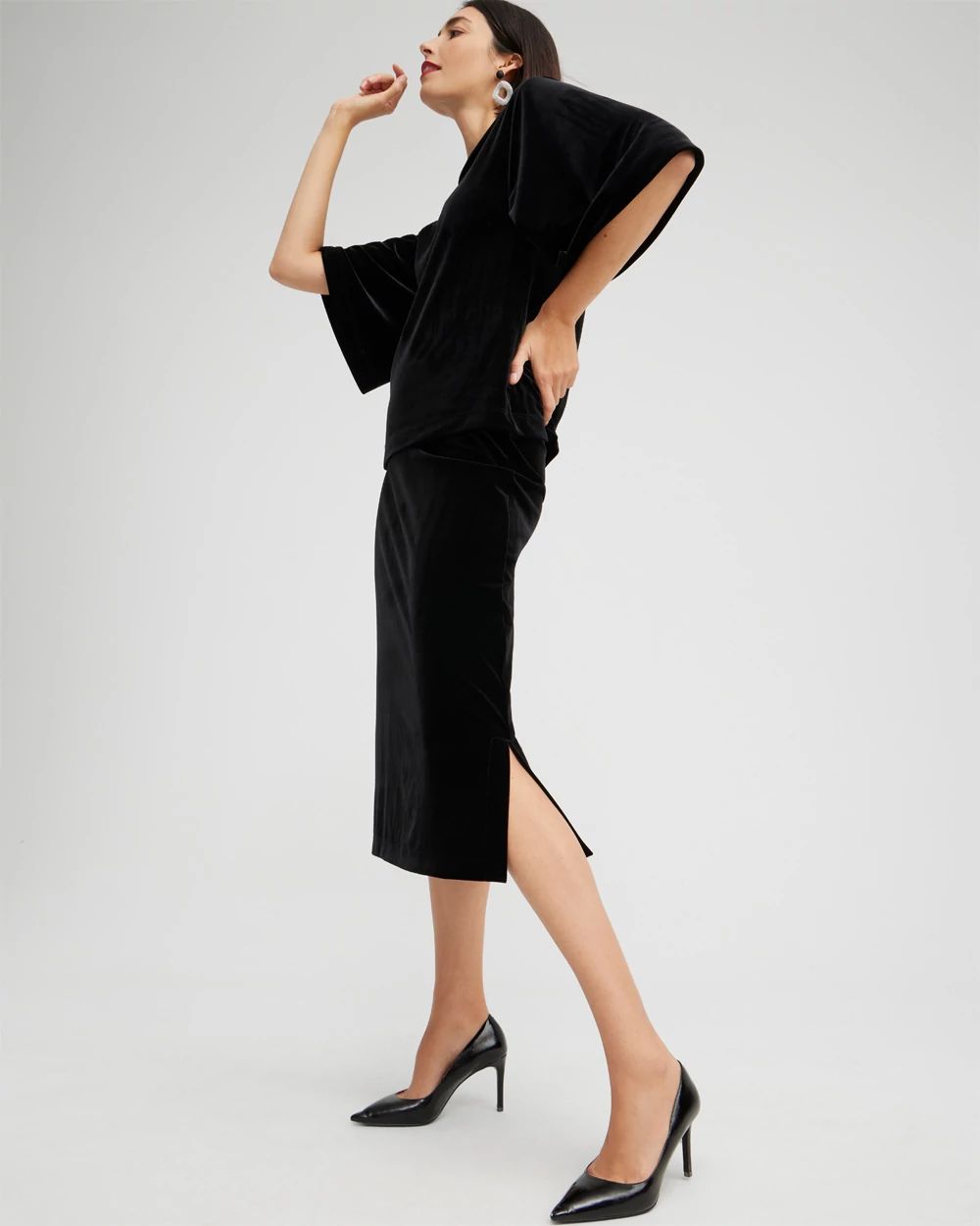Travelers Collection Velvet Midi Skirt | Chico's Travelers Collection Velvet Midi Skirt | Chico's